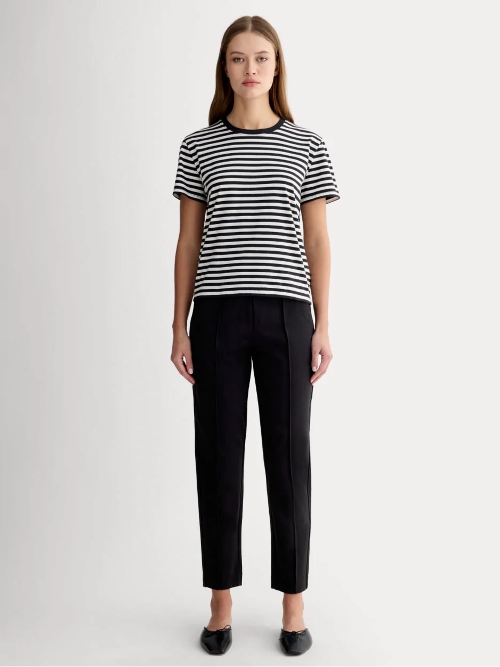 Everlane The Dream Pant Black Stretch Drawstring Tapered Pants Travel Lounge